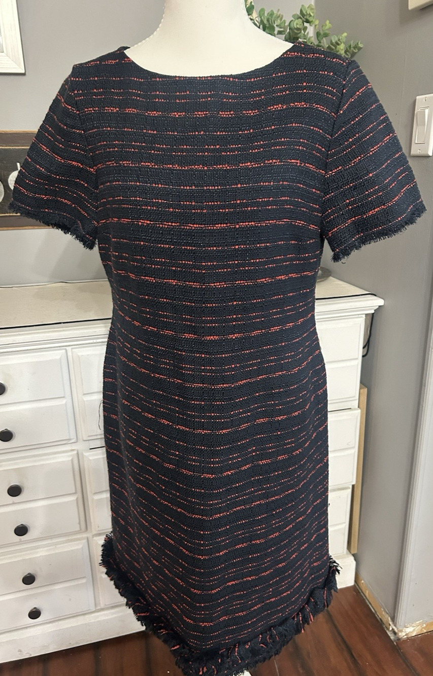 Carolina Herrera Ruffled Tweed Midi Dress Women's 6 Luxury Designer Feminine